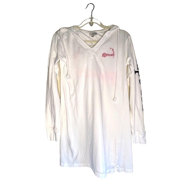 Cuffy’s Cape Cod Long Sleeve Hooded Tee Shirt Tunic Dress Beach Coverup Size S - Picture 2 of 6